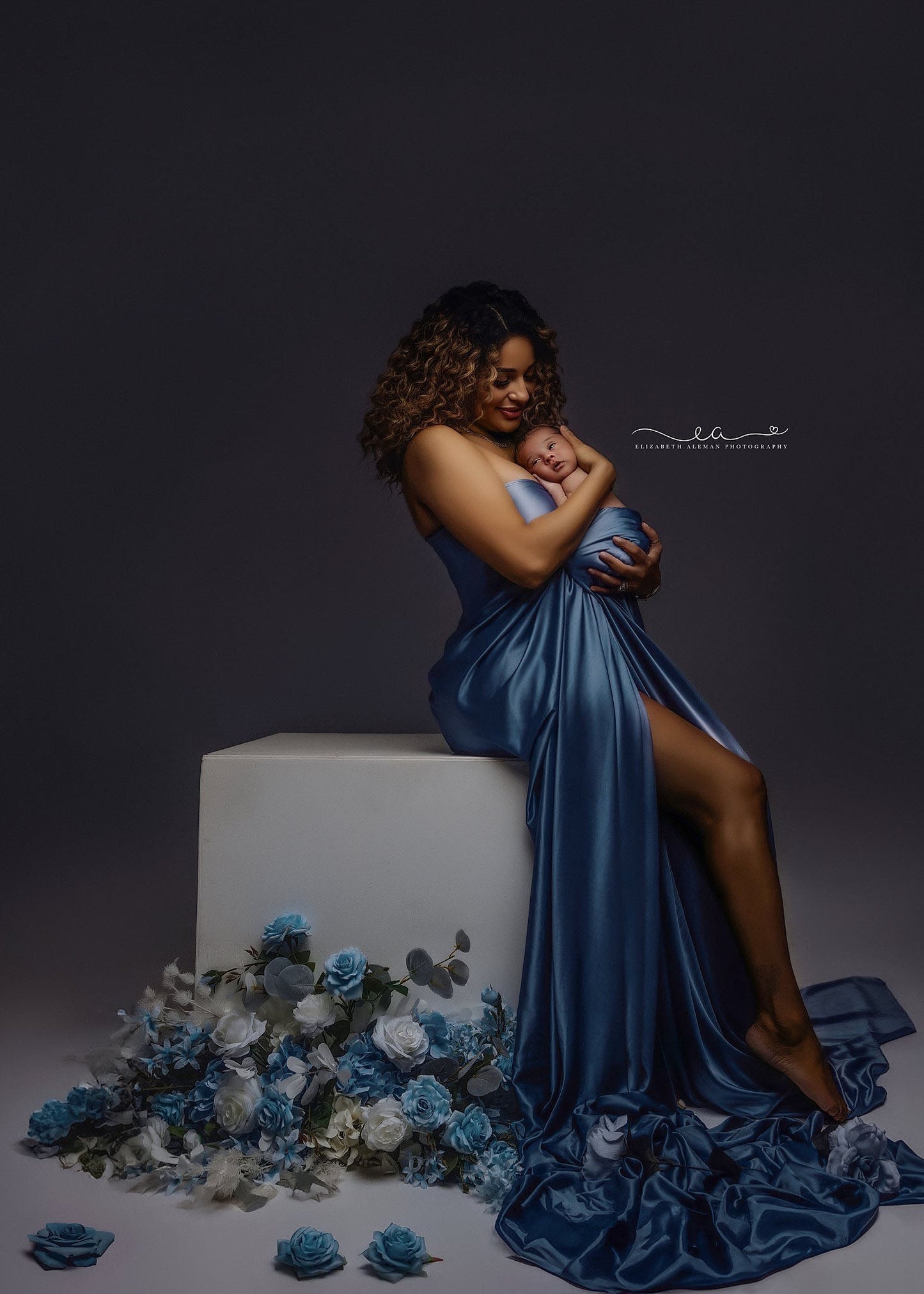 Luna Blue Satin Wrap